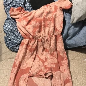Off the shoulder romper dress